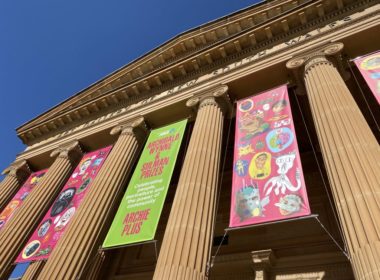 Colourful banners on display at the Art Gallery of New South Wales