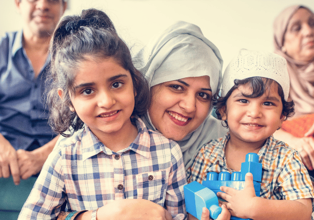 An asylum seeking family.