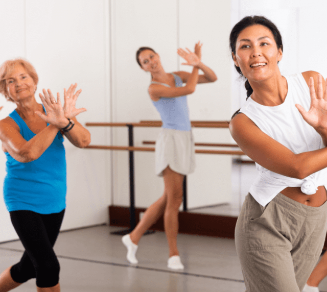 Stock image of women at a dance class