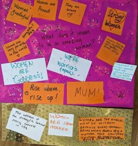 A message board made by the women attending our Mums and Bubs day at our Auburn centre