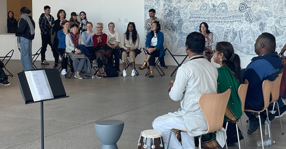 People seeking asylum playing music at Art Gallery of NSW's Volume Festival