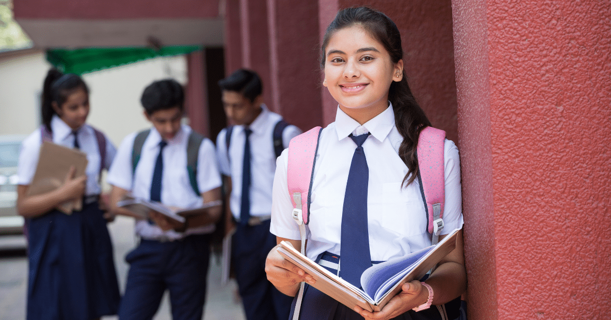 Young students with back packs